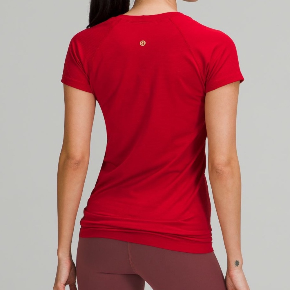 Dark Red Lululemon Swiftly Tech Short Sleeves